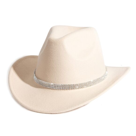 1982 Shiny Rhinestone Cowgirl Hat Bling Wide Brim Cowboy Hat Party Classic main image 4